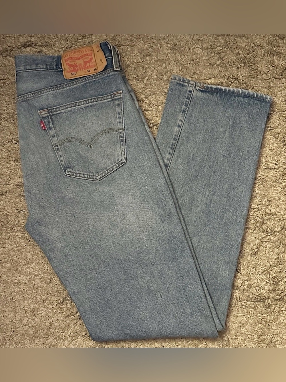 Vintage 80s Levi’s 501 Men’s 36x36 Blue Classic Fit Straight Leg Denim Jeans